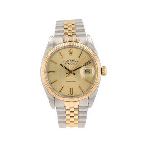 Rolex Air-King-Date 5701 36mm Champagne Index Dial  Bezel Jubilee Band